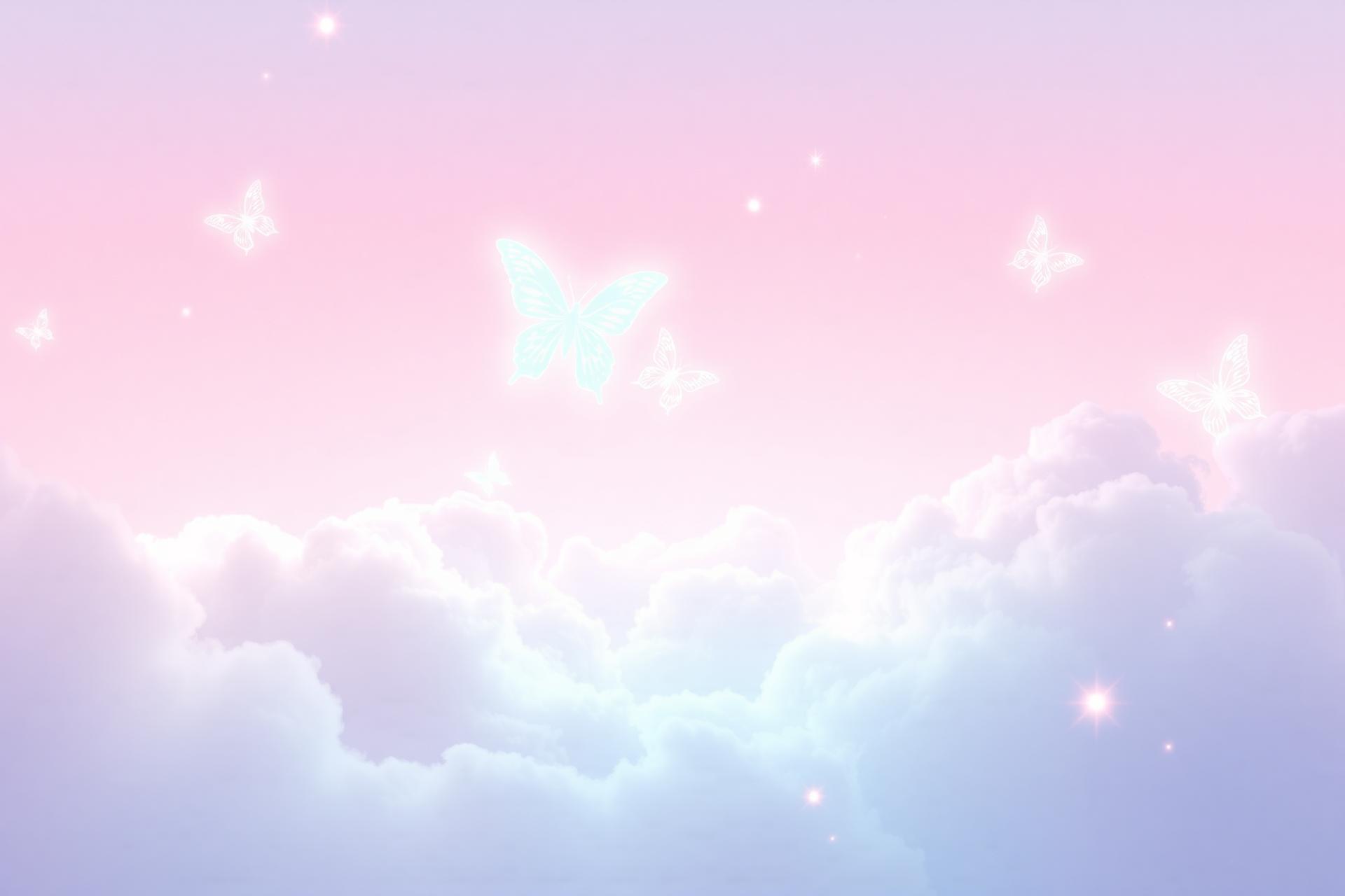 Cozy Creator Worlds — pastel butterfly hero scene