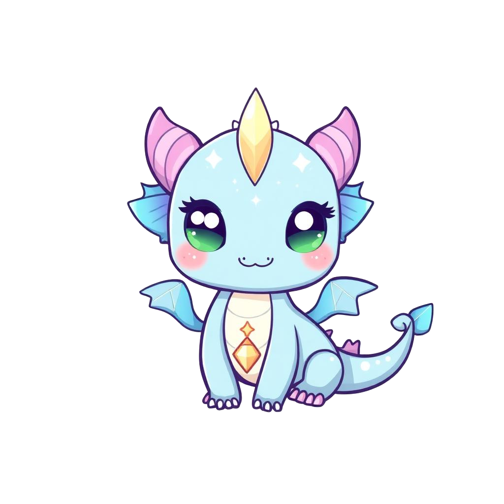 Chibi Drakora die-cut sticker — kawaii starfire baby dragon