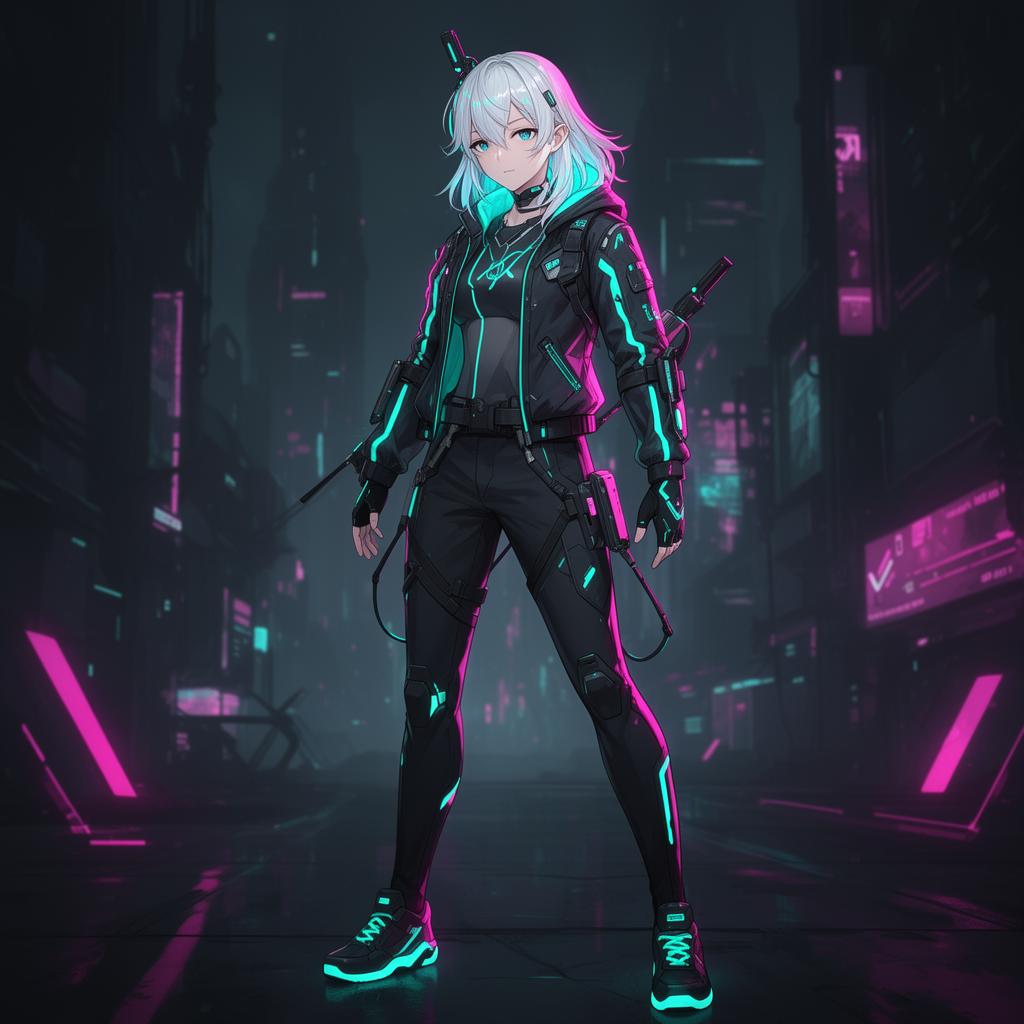 NEON_KAI cyberpunk VTuber character art